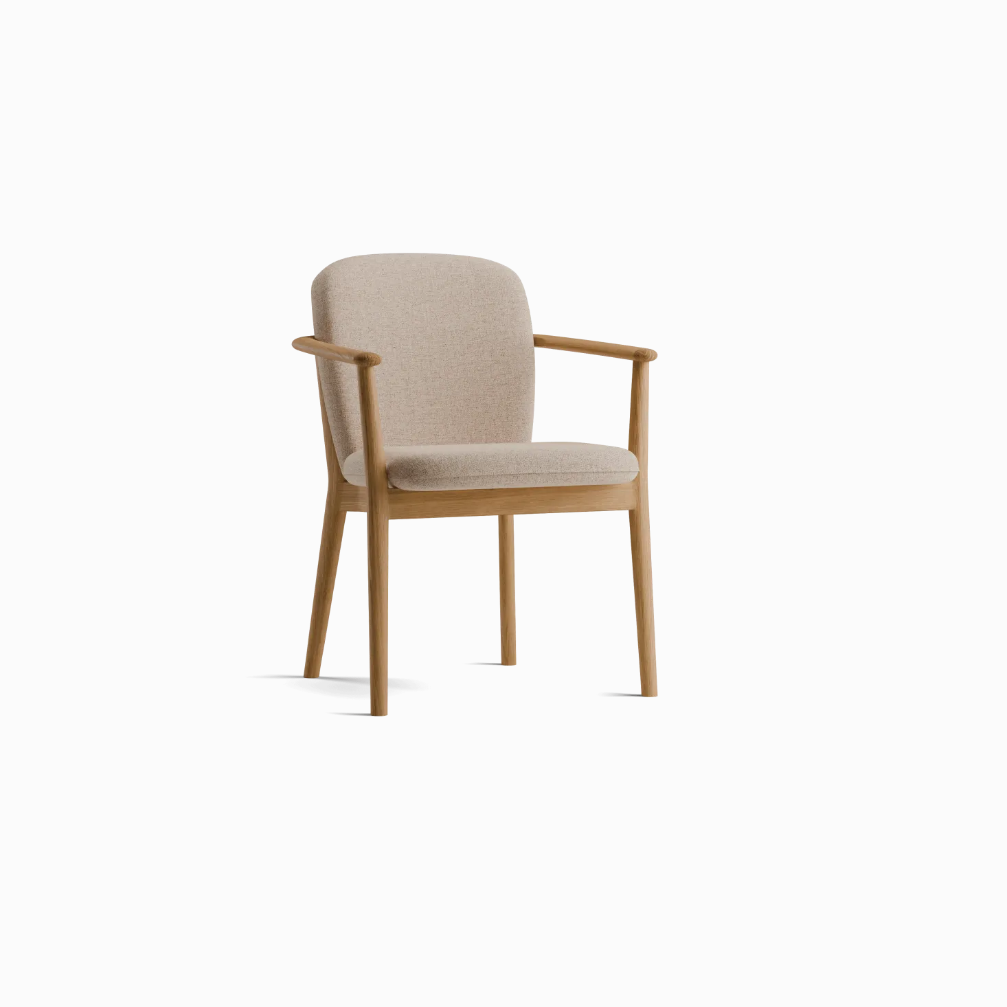 Stuhl Kilian(Wollstoff Kaland Sand, Eiche, mit Armlehne)