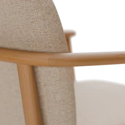Stuhl Kilian(Wollstoff Kaland Sand, Buche, mit Armlehne)