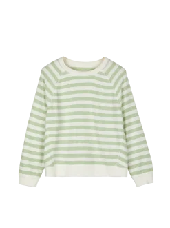 Sweater aus Bio Baumwolle(pastellgrün/weiss ringel, M)