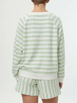 Sweater aus Bio Baumwolle(pastellgrün/weiss ringel, M)