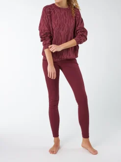 Sweatpullover aus Bio Baumwolle(print weinrot, XS)