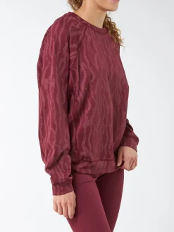 Sweatpullover aus Bio Baumwolle(print weinrot, XS)