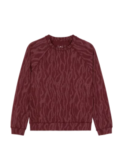 Sweatpullover aus Bio Baumwolle(print weinrot, XS)