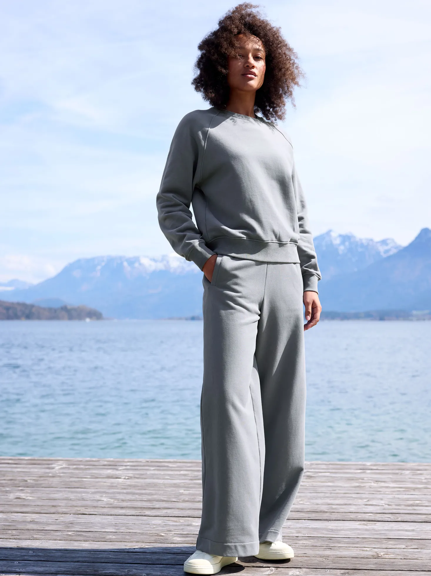 Sweatshirt aus Bio Baumwolle(stein, S)