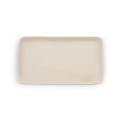 Tablett aus Porzellanweiß, 26 x 14 cm