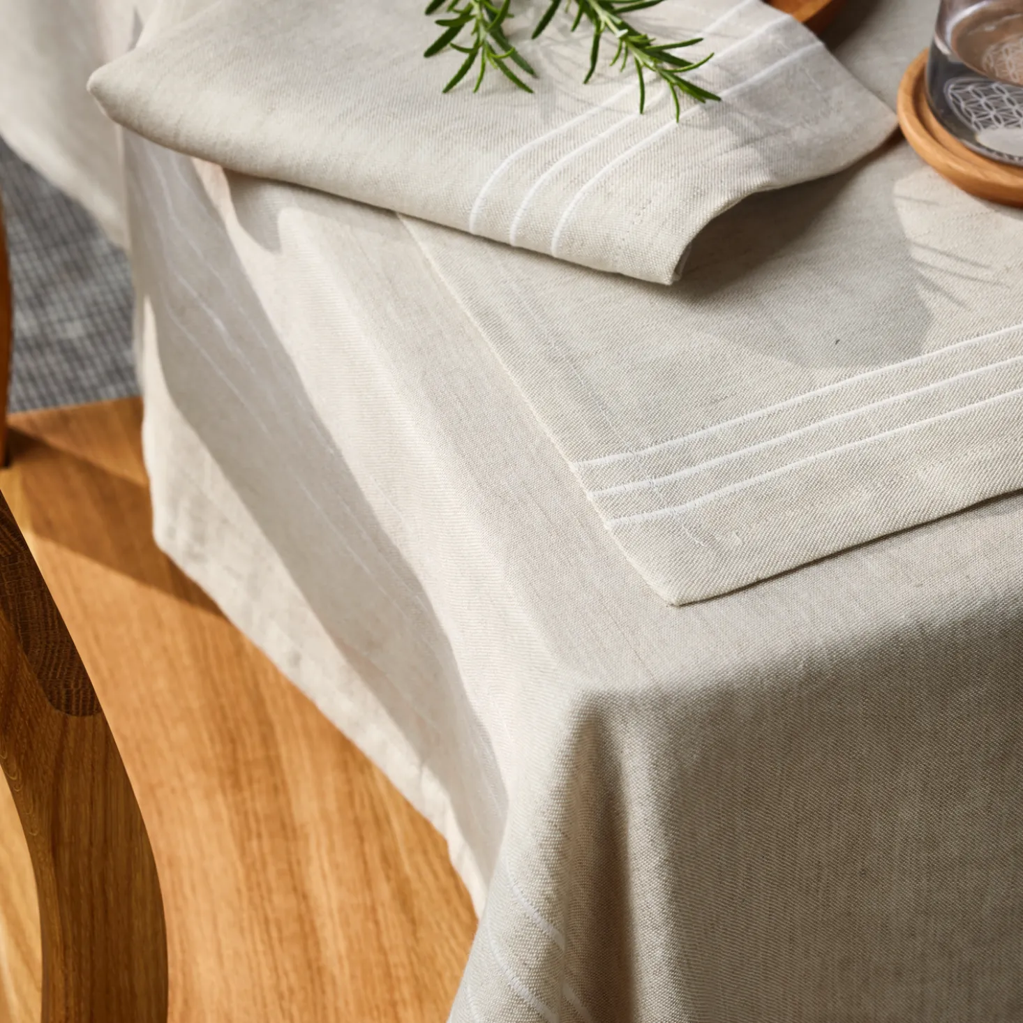 Tischdecke Emma135 x 250 cm, 50 % Baumwolle/50 % Leinen, GOTS (natur/natur, Tischdecke)