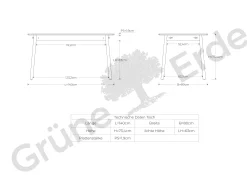 Tisch Yuto Pur(Buche, L 140 x B 80 cm)