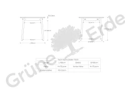 Tisch Yuto Pur(Buche, L 80 x B 80 cm)