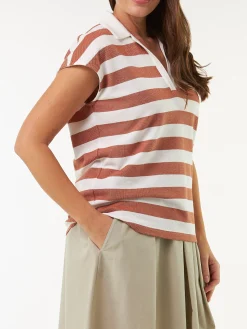 Top aus Bio Baumwolle(bernstein/offwhite, 38)