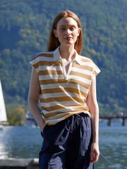 Top aus Bio Baumwolle(bernstein/offwhite, 38)