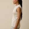 Top aus Bio Baumwolle(camel/offwhite ringel rippe, 46)