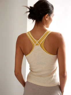 Top aus Bio Baumwolle(offwhite/mango ringel, S)