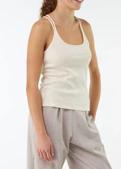 Top aus Bio Baumwolle(offwhite/mango ringel, S)