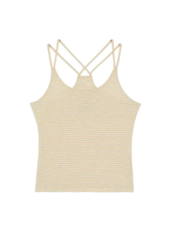Top aus Bio Baumwolle(offwhite/mango ringel, S)