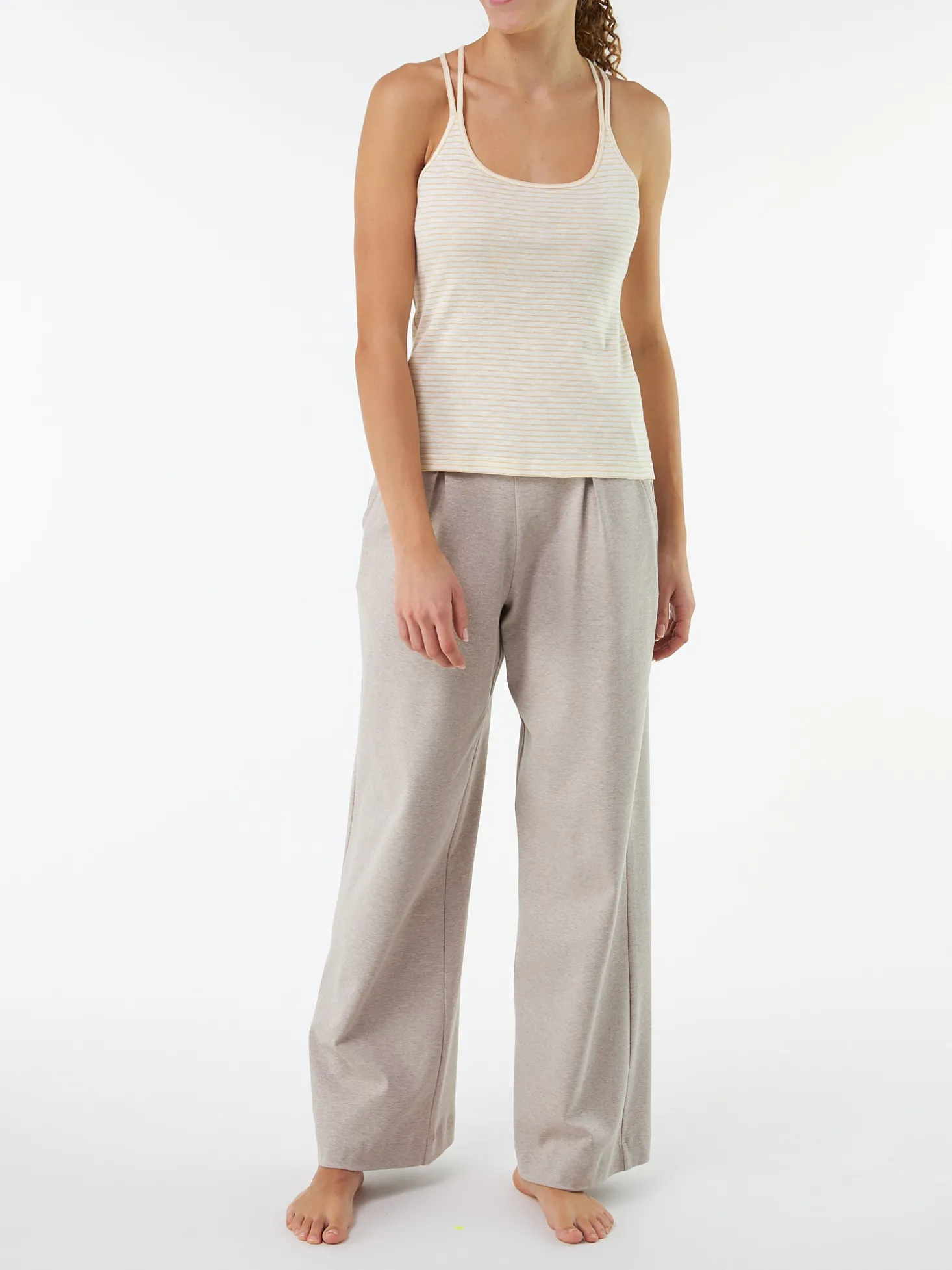 Top aus Bio Baumwolle(offwhite/mango ringel, L)