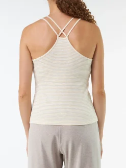 Top aus Bio Baumwolle(offwhite/mango ringel, L)