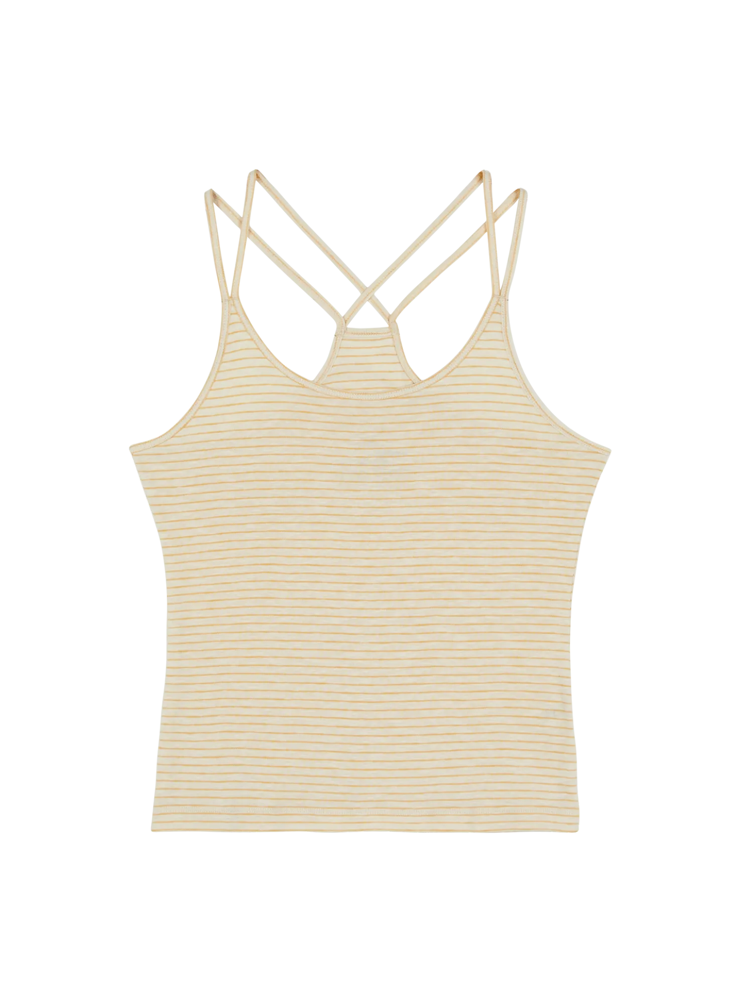 Top aus Bio Baumwolle(offwhite/mango ringel, L)