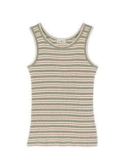 Top Rippe aus Bio Baumwolle(seegras/offwhite ringel, XXS)