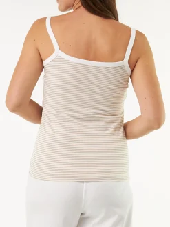 Trägertop aus Bio Baumwolle(ringel beige, XS)