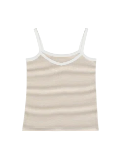 Trägertop aus Bio Baumwolle(ringel beige, XS)