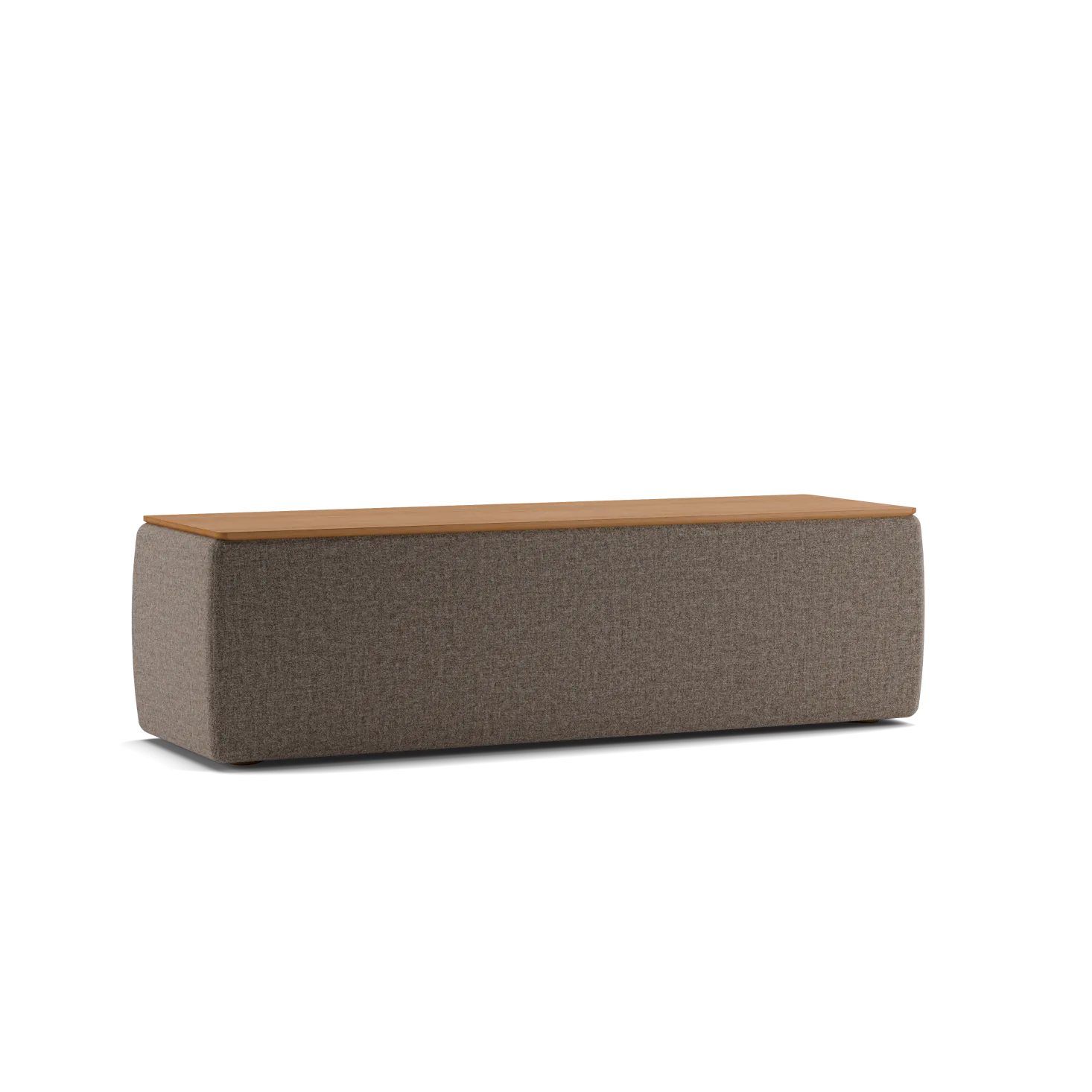 Truhe Tambor rechteckigB 143 cm x T 48 cm x H 41 cm (Wollstoff Tano natur, Buche)