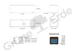 Truhe Tambor rechteckigB 143 cm x T 48 cm x H 41 cm (Wollstoff Tano natur, Buche)