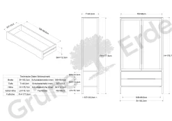 Vitrine Tenso 2-türig2 Laden (Holz, Kernbuche, 2-türig, 2 Laden)