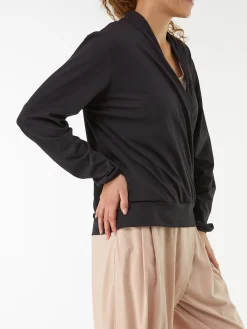 Wickelshirt aus Bio Baumwolle(schwarz, XS)