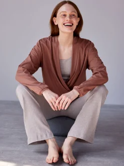 Wickelshirt aus Bio Baumwolle(cappuccino, XS)