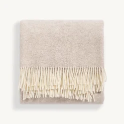 Wohndecke Selma130 x 200 cm, 100 % Schurwolle (Lamm) (sand)