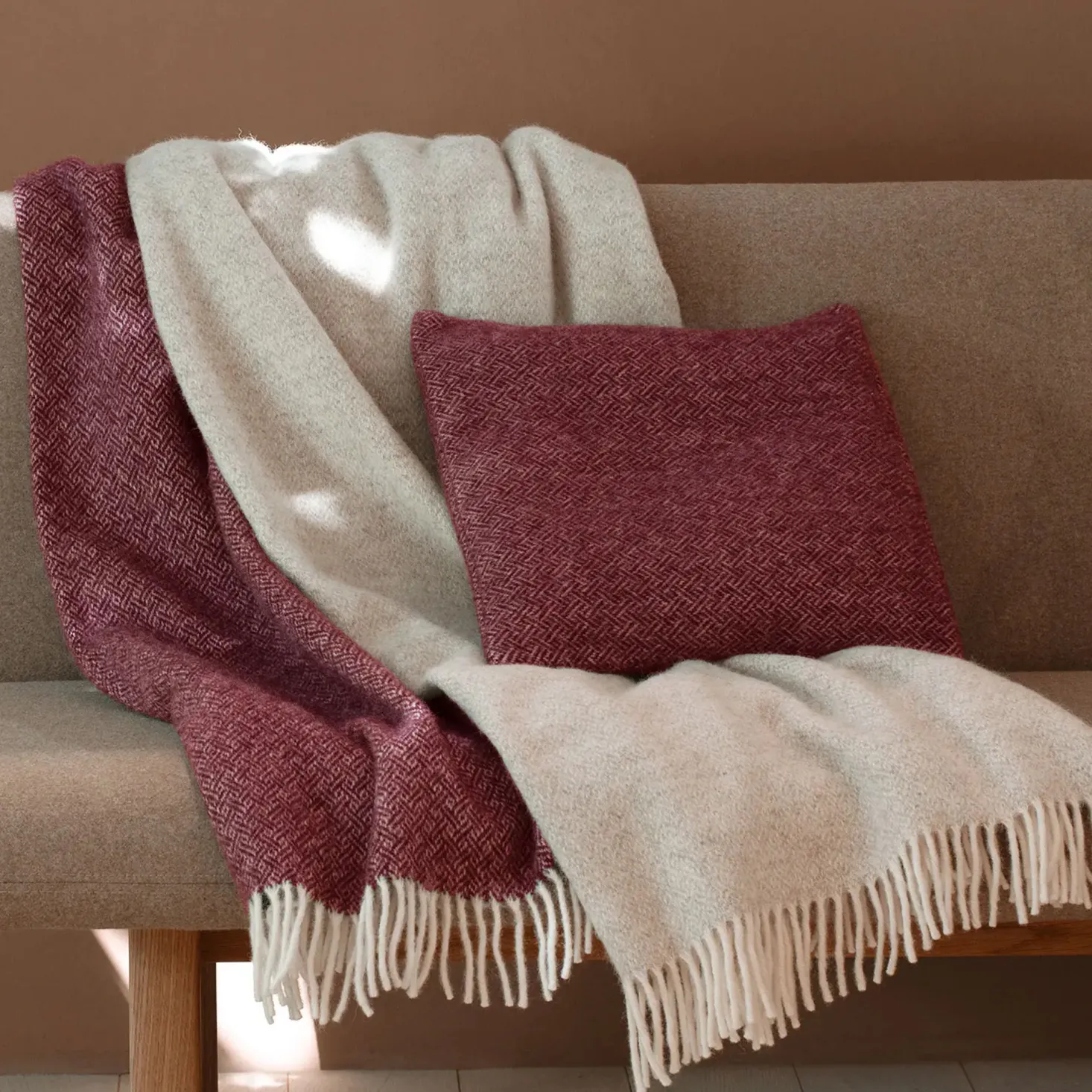 Wohndecke Selma130 x 200 cm, 100 % Schurwolle (Lamm) (sand)