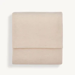 Wohndecke Yannick140 x 200 cm, 100 % Baumwolle, GOTS (sesam)