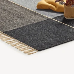 Wollteppich Kelim Mata(kiesel/natur, 70 x 140 cm)