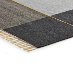 Wollteppich Kelim Mata(kiesel/kurkuma, 70 x 140 cm)