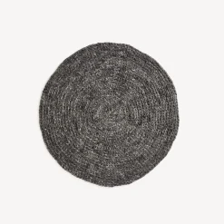 Wollteppich Maglia 100% Schafschurwolle(dunkelgrau, Ø140 cm)