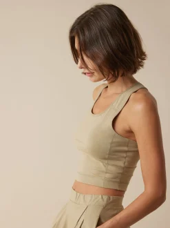 Yogatop aus Bio Baumwolle(light khaki, 42)