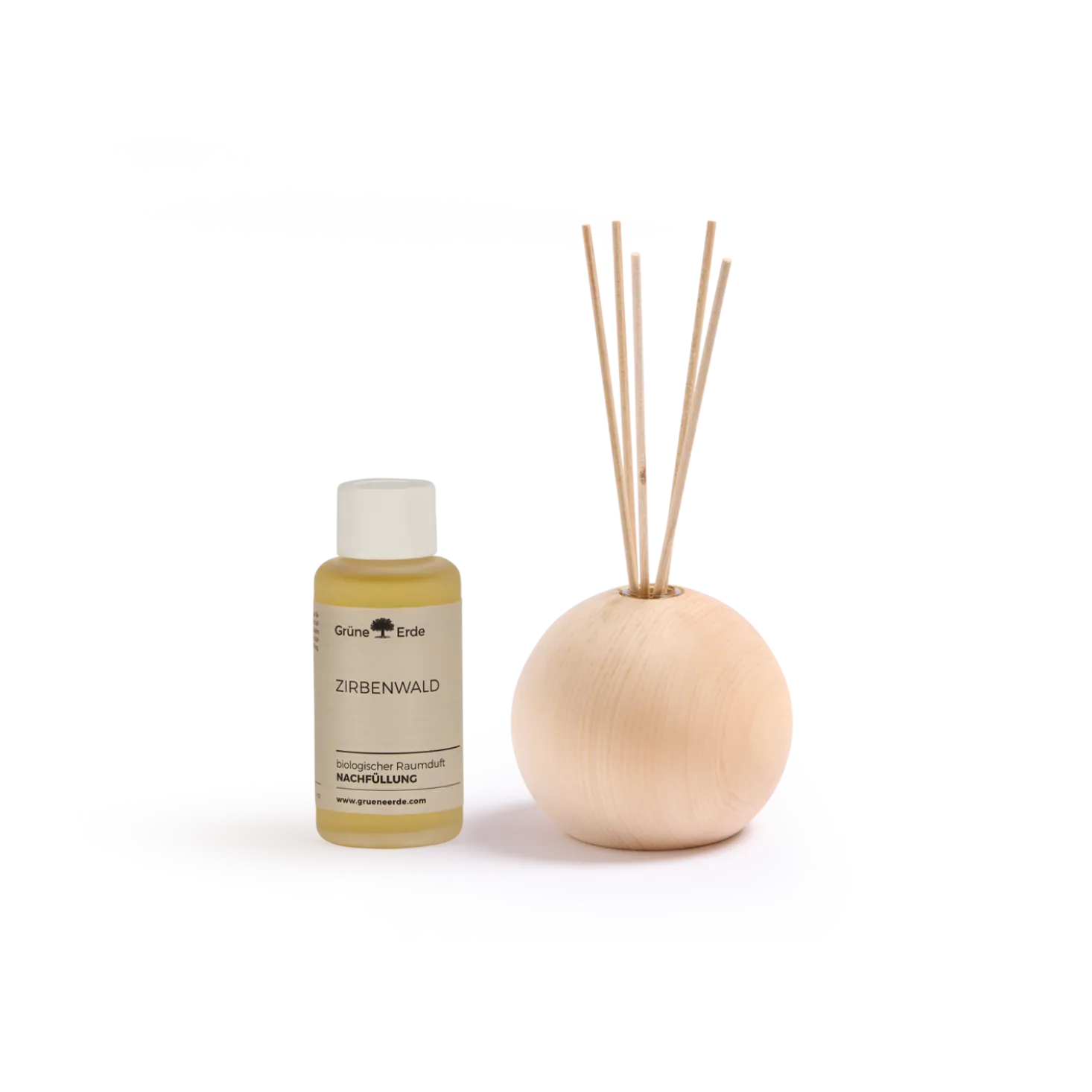 ZirbenwaldRaumduft Set mit Zirbenholzdiffuser, rund